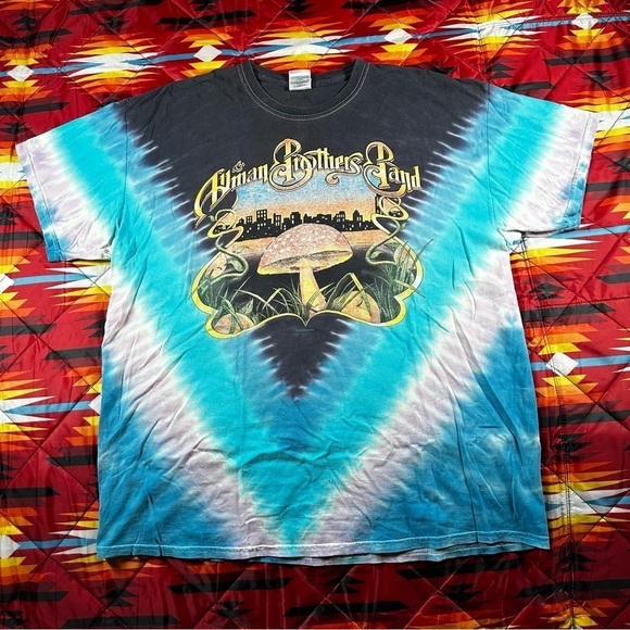 Gildan The Allman Brothers Band 2013 Summer Tour Tie Dye T Shirt XL Blue Y2k